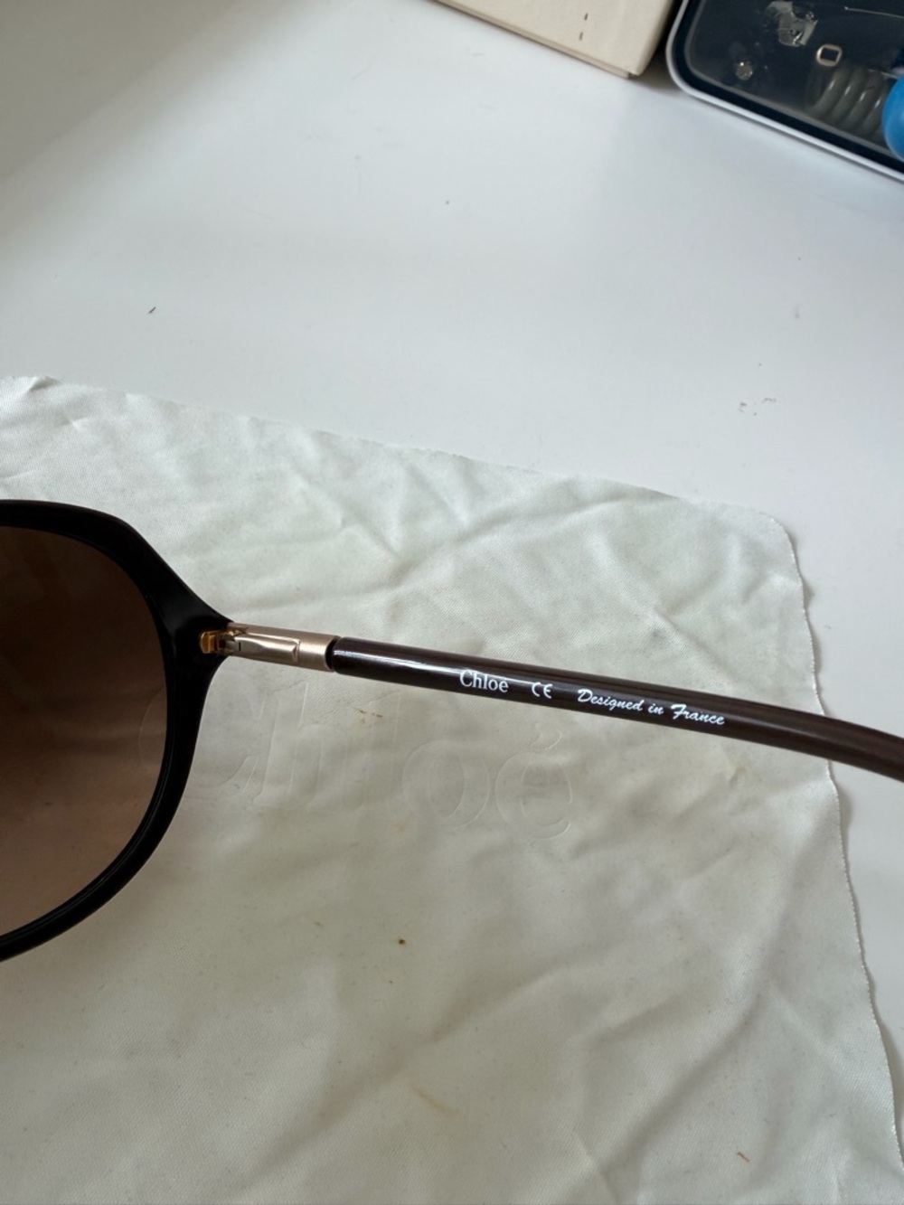 Chloe Brown Gradient Round Sunglasses for Women NO box - Picture 8 of 14